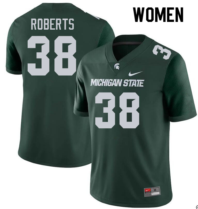 Women #38 Terry Roberts Michigan State Spartans College Football Jerseys Stitched Sale-Green